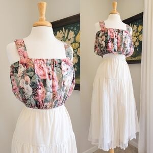 Vintage Floral Handmade Crop Top Made from 90s Laura Ashley Vintage Fabric